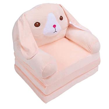 Imagem de Alomejor Sofá para Crianças, sofá Dobrável para Crianças, Sofá-cama Rosa Com Capa Removível para Sala de Jogos, Berçário e Jardim de Infância (3 camadas)