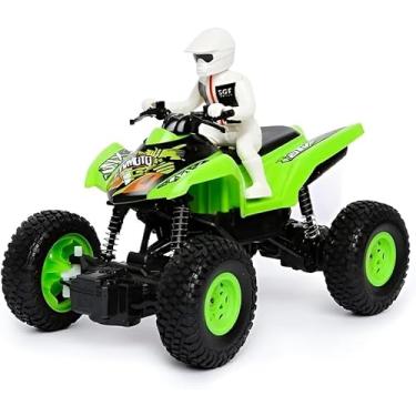 Imagem de Moto de Controle Remoto Recarregável, Verde, ABS, 19x12x14cm, com Bateria 700mAh, Controle USB, para Crianças Acima de 3 Anos