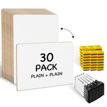 Imagem de Whiteboard Ohuhu, pacote com 30, dupla face, 23 x 30 cm com marcadores