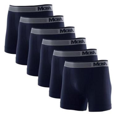 Imagem de Kit 6 Cuecas Boxer Mash Microfibra Sem Costura 710.01, Azul marinho, P