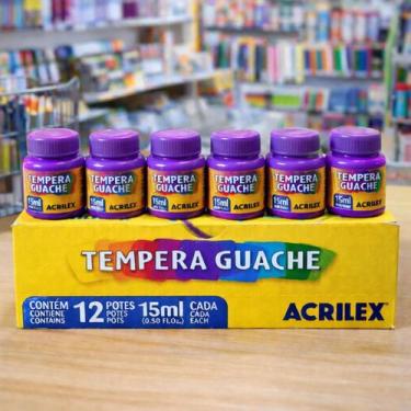 Imagem de Tinta Guache Acrilex 15ml  Caixa Fechada com 12 Unidades da Mesma Cor,