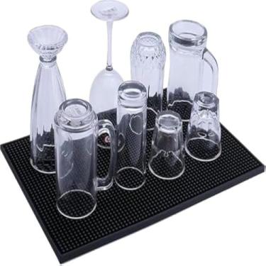 Imagem de Tapete escorredor de silicone para copos, cozinha, preto, antiderrapante, pratico, moderno