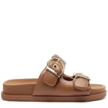 Imagem de Papete Anacapri Dupla Fivela Nina Marrom-Feminino