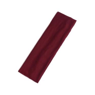Imagem de Faixa de cabelo feminina elástica respirável esportiva antiderrapante faixa de cabelo faixa de transpiração para ciclismo, corrida, ioga (vinho)