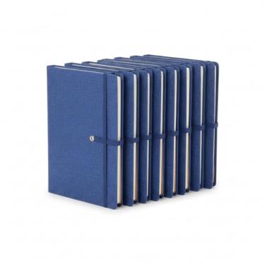 Imagem de Mini Caderno com Elástico, Sticky Notes e Miolo Sem Pauta Bege, 48 Folhas, 14,4x9,4x1,0cm (5, Azul)