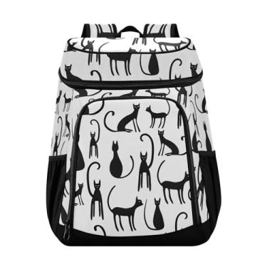 Imagem de Mochila térmica Halloween Black Cats 36 latas térmica portátil lancheira masculina