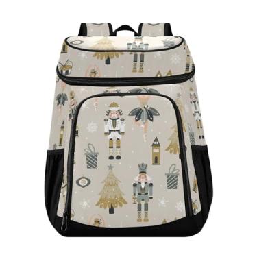 Imagem de Bolsa térmica abstrata de estrelas judaicas, triângulos, praia, 36 latas, à prova de vazamento, para almoço, piquenique, pesca, caminhadas, acampamento, praia, quebra-nozes douradas, bailarina, 33 x