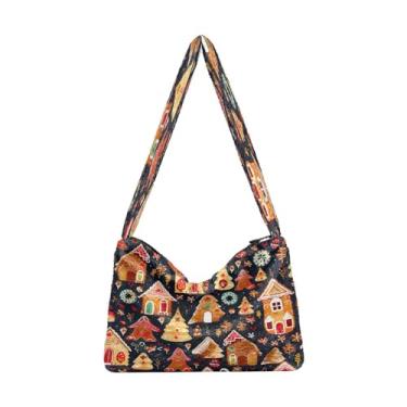 Imagem de Bolsa de ombro floral laranja e amarela em bege, bolsa com zíper, bolsa de ombro feminina, Casa de gengibre - 2, One Size