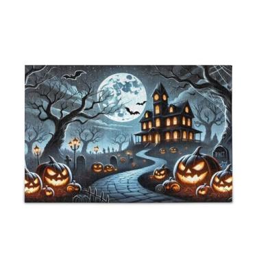 Imagem de Quebra-cabeça chique de mansão assombrada iluminada pela lua, 1000 peças, complexos de papel e madeira para adultos com bolsa de armazenamento