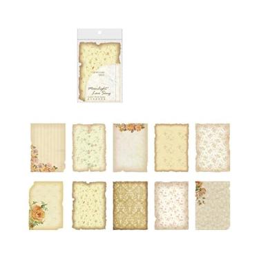 Imagem de 30 folhas de papel decorativo estilo pastoral envelhecido com bordas irregulares em tom quente para planejador, diário, camada de base, colagem, artesanato