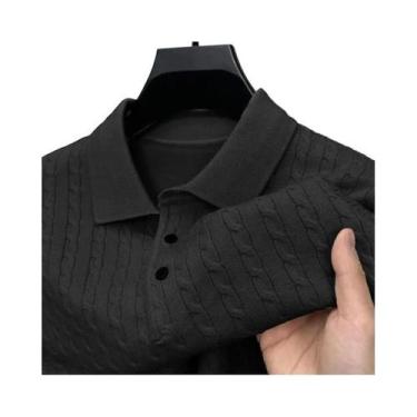 Imagem de Suéter Masculino De Lã Tricotado Com Decote Em V, Ajuste Slim, Manga L