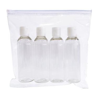 Imagem de 1 Kit Viagem 4 Frasco Shampoo Creme Sabonete FT 100ml - IDEALIZA
