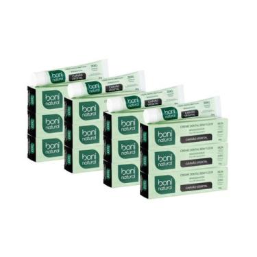 Imagem de Kit 12X Creme Dental Boni Natural Menta e Carvão Ativado 90g