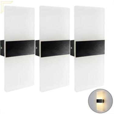 Imagem de Kit 3 Arandela Cabeceira Acrilico Jateado Led Integrado - Acende A Luz