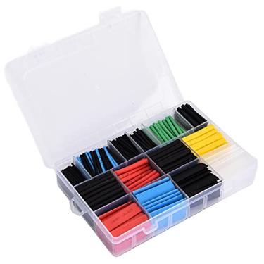 Imagem de Kit de tubulação termorretrátil envoltório de fio elétrico 580 unidades sortimento de manga de poliolefina para isolamento elétrico agrupamento de fios de proteção mecânica juntas