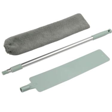 Imagem de Ferramenta de limpeza pano microfibra alumínio com cabo longo retrátil para casa escova o fundo da cama cantos fendas e áreas difícil acesso uso seco