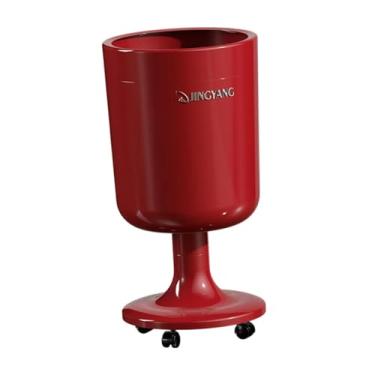 Imagem de Generic Lixeira com Rodas, Prática, e, Ideal para Escritório, Banheiro, Quarto e Casa, Vermelho