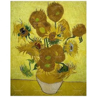 Imagem de Kit de pintura floral por números para adultos – Girassóis DIY em vaso pintura em tela, conjunto de tinta acrílica, adequado para iniciantes, arte botânica para decoração de casa ou presentes (20 x 30