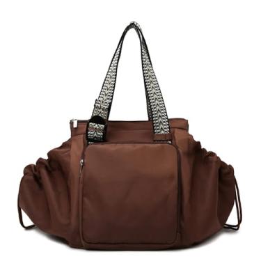 Imagem de idoltimes Bolsa de ginástica, bolsa de viagem Foldie, bolsas esportivas para fim de semana para mulheres, bolsa organizadora multifuncional de grande capacidade, Marrom, One Size