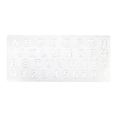 Imagem de Régua Alfanumérica Letras e Números A-Z 0-9 Plástica para Escrita Dese