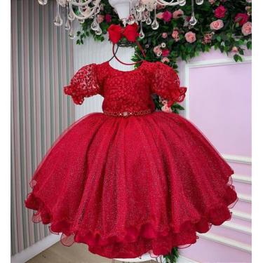 Imagem de Vestido Bella Child Laize Vermelho Modelo 2 - Belli Kids, Vermelho, 14
