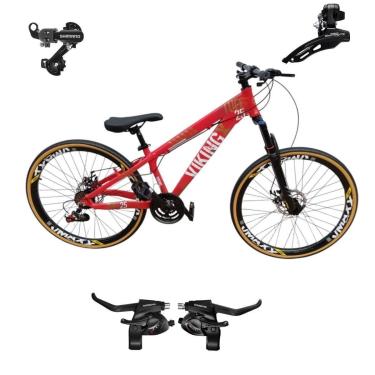 Imagem de Bicicleta 26 VikingX T25 21v Freeride Cambios e Trocadores SHIMANOS Pneu Slick Fino Fx Amarela1.50-Unissex