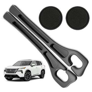 Imagem de POSPICE Organizador de enchimento de lacunas de assento de carro compatível com Nissan Rogue Accessories Bloqueador de plugue de lacuna de assento com slot de armazenamento antiderrapante porta-copos