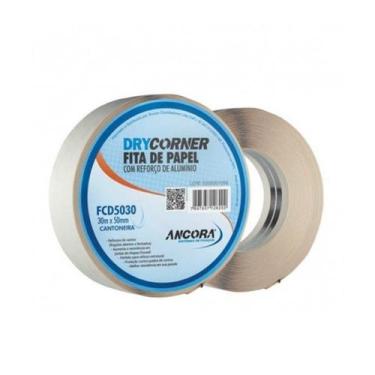 Imagem de Fita de Papel Cantoneira para Drywall 30m x 50mm Ancora