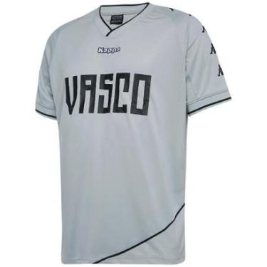 Imagem de Camisa Vasco Kappa Caravela Cinza e Preta Masculina-Masculino