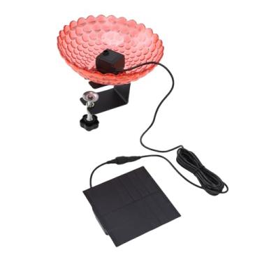 Imagem de Mingzhe Fonte de Banho Solar para Pássaros Montada Em Deck, Braçadeira Ajustável, Alimentador de Borbulhador, Jardim Ao Ar Livre, Varanda (Vermelha)