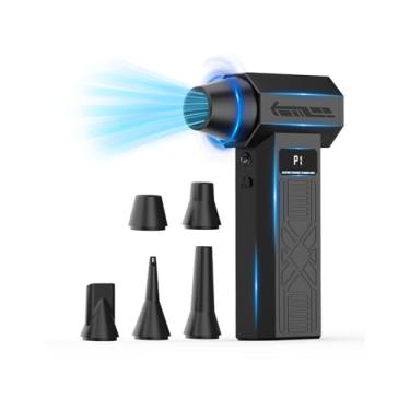 Imagem de Espanador de ar comprimido - 280000RPM espanador de ar elétrico, soprador de ar super potência ajustável de 4 marchas, mini soprador recarregável com carregamento rápido para PC, teclado, câmera