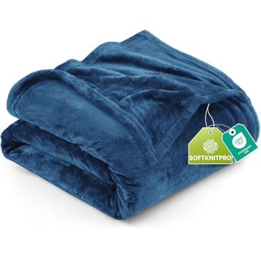 Imagem de Cobertor de Lã Utopia Bedding, 300 g/m², Luxuoso, Antiestático, Felpudo, Macio, de Microfibra, para Cama, Azul-real, Tamanho Solteiro, 152 x 203 cm