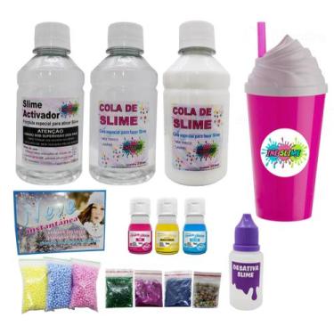 Imagem de Kit Completo Fazer Slime Quite Barato Slime - Ine Slime, Copo rosa