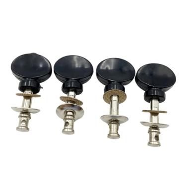 Imagem de menolana Conjunto de 4 Tarraxas de Afinação para Ukulele, Banjo e Banjo - Acessórios e Peças de Reposição para Ukulele em Palco de Concerto, Prata E Preto