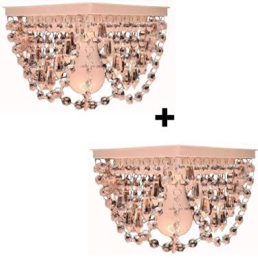 Imagem de Kit 2 Lustres De Cristal Acrílico Decoração Quarto Sala 19x15 Leroy 2 