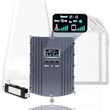 Imagem de Amplificador de sinal de celular para casa e escritório, até 8000 pés quadrados, amplificador de sinal de celular para banda 2/25/4/66/5/12/17/13 com todas as operadoras dos EUA, aumenta 5G 4G LTE