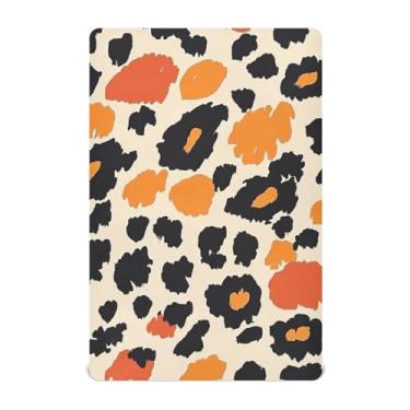 Imagem de KICPOAY Lençóis de berço de leopardo com pele de animal de guepardo, laranja, elástico, portátil, para bebês e crianças, respirável, macio, 132 x 71 cm para meninos e meninas