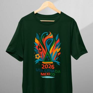 Imagem de Camiseta Infantil Adulto Copa do Mundo 2026 USA CANADA MEXICO 100% Alg