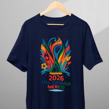 Imagem de Camiseta Infantil Adulto Copa do Mundo 2026 USA CANADA MEXICO 100% Alg