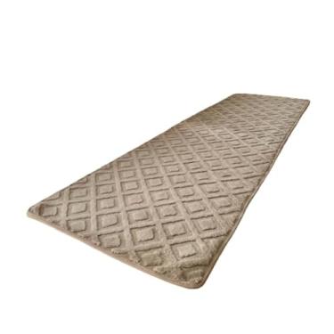 Imagem de Tapete 60x200cm Passadeira Antiderrapante Geométrico para Corredor Sala quarto Cozinha Fácil de Limpar (Marrom)