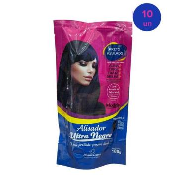Imagem de Kit C/ 10un Henê Ultra Negro Alisador 180g Preto Azulado - Divina Dama
