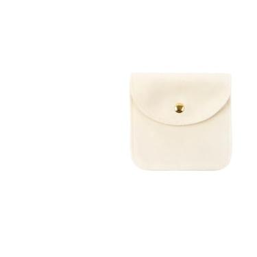 Imagem de 1 bolsa de joias portátil bolsa de joias com botão de pressão bolsa de armazenamento anel colar brincos embalagem saco de presente (bege, médio)