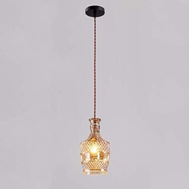 Imagem de Luminárias Pendentes Vintage em Formato de Garrafa de Vinho丨Luminária Moderna e Minimalista para Café/Bar com Cúpula de Vidro Única para Decoração de Interiores丨E27, Máx. 40W