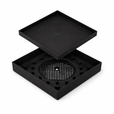 Imagem de Ralo 10x10 Oculto Seca Piso Porcelanato Inteligente Preto Banheiro Box Anti Inseto Invisível Sifonado Moderno Luxo 2026