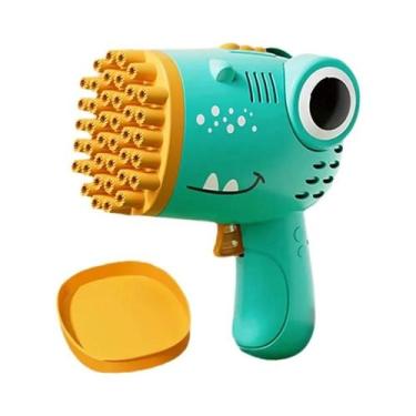Imagem de Pistola De Bolhas Elétrica De Dinossauro Com 40 Furos, Máquina De Bolh