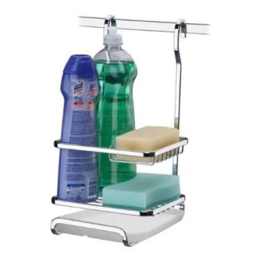 Imagem de Suporte Porta Detergente Sabão Esponja P/ Pendurar Cromado - Future, C