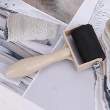 Imagem de Cryfokt Rolo Brayer de Impressão para Estampagem Artística e Pintura, Rolo de Borracha Durável para Impressão de Modelos, Aplicável para Projetos de Arte, 3,5 Cm (Prata)