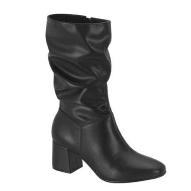 Imagem de Bota Feminina Beira Rio Cano Medio Salto Grosso 9076102 Cor:Pretotaman