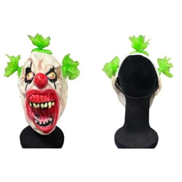 Imagem de Máscaras de Terror de Palhaços Assassinos e Zumbi, Borracha Flexível, Detalhes Realistas, para Halloween e Festas, 30x18x20cm, Modelos Variados (Palhaço PLV)