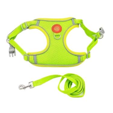 Imagem de Coleira Peitoral Tipo Colete + Guia para Cachorro e Gato Pequeno e Médio | Conforto e Segurança(Verde,XL-10/12kg)